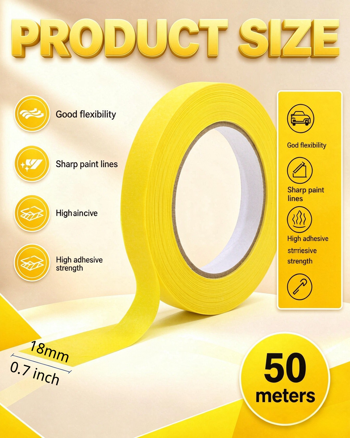 Forest Shield Auto Masking Tape Set, 18mm & 48mm Automotive Tape 2-Pack