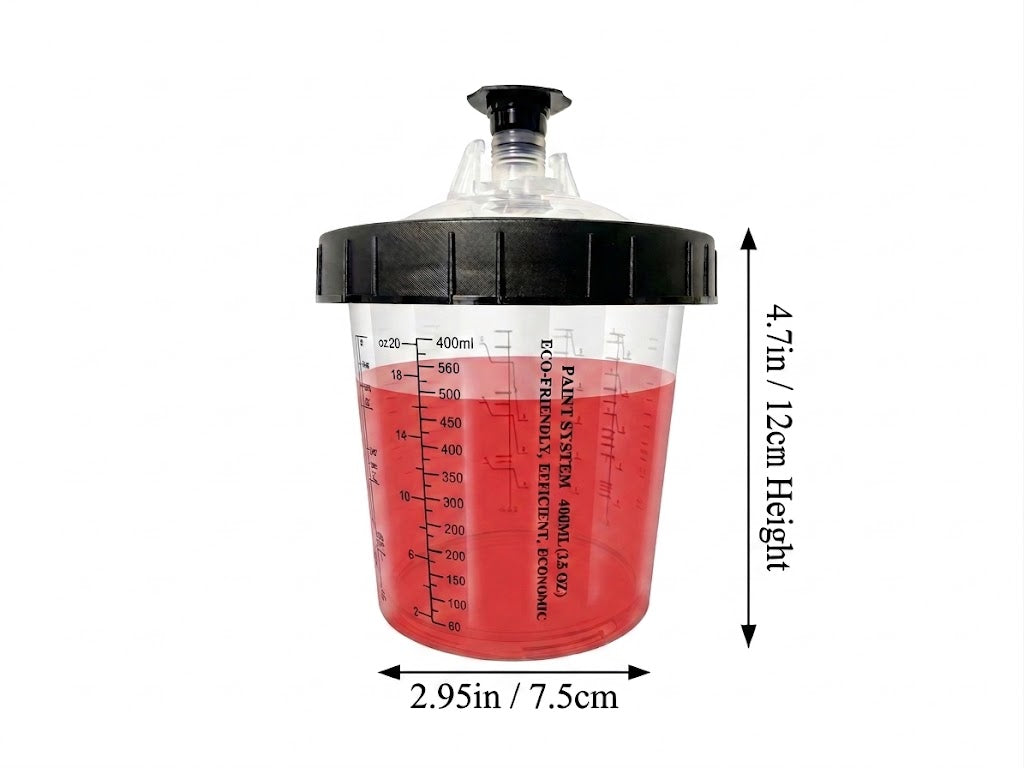 Forest Shield Disposable Paint Spray Cup System, Professional PPS Type Mixing Kit with Lids, Liners, Hard Cups & 125/190mic Filters for Automotive Painting, 400ml & 650ml (400ml, 30-Pack)