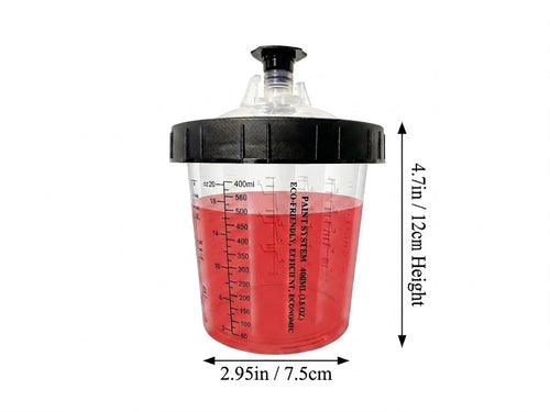 Forest Shield Disposable Paint Spray Cup System, Professional PPS Type Mixing Kit with Lids, Liners, Hard Cups & 125/190mic Filters for Automotive Painting, 400ml & 650ml (400ml, 30-Pack)